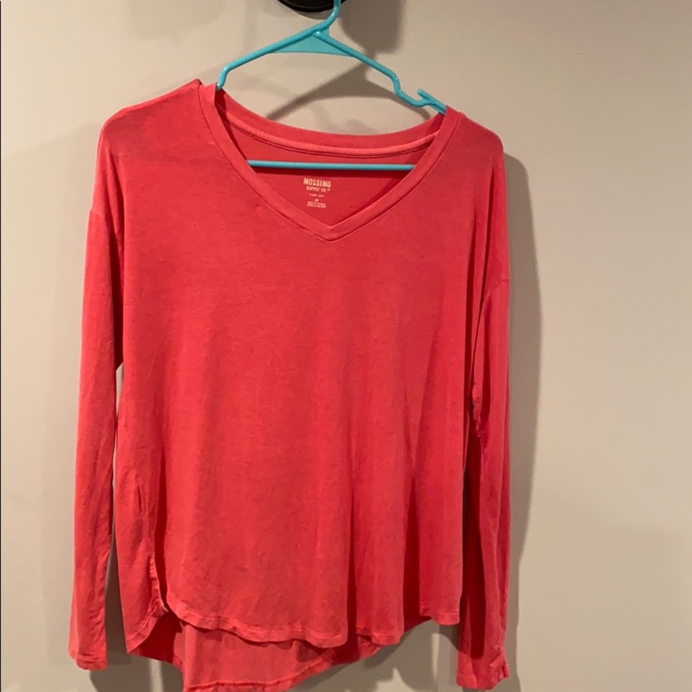 Two pink long sleeve shirts